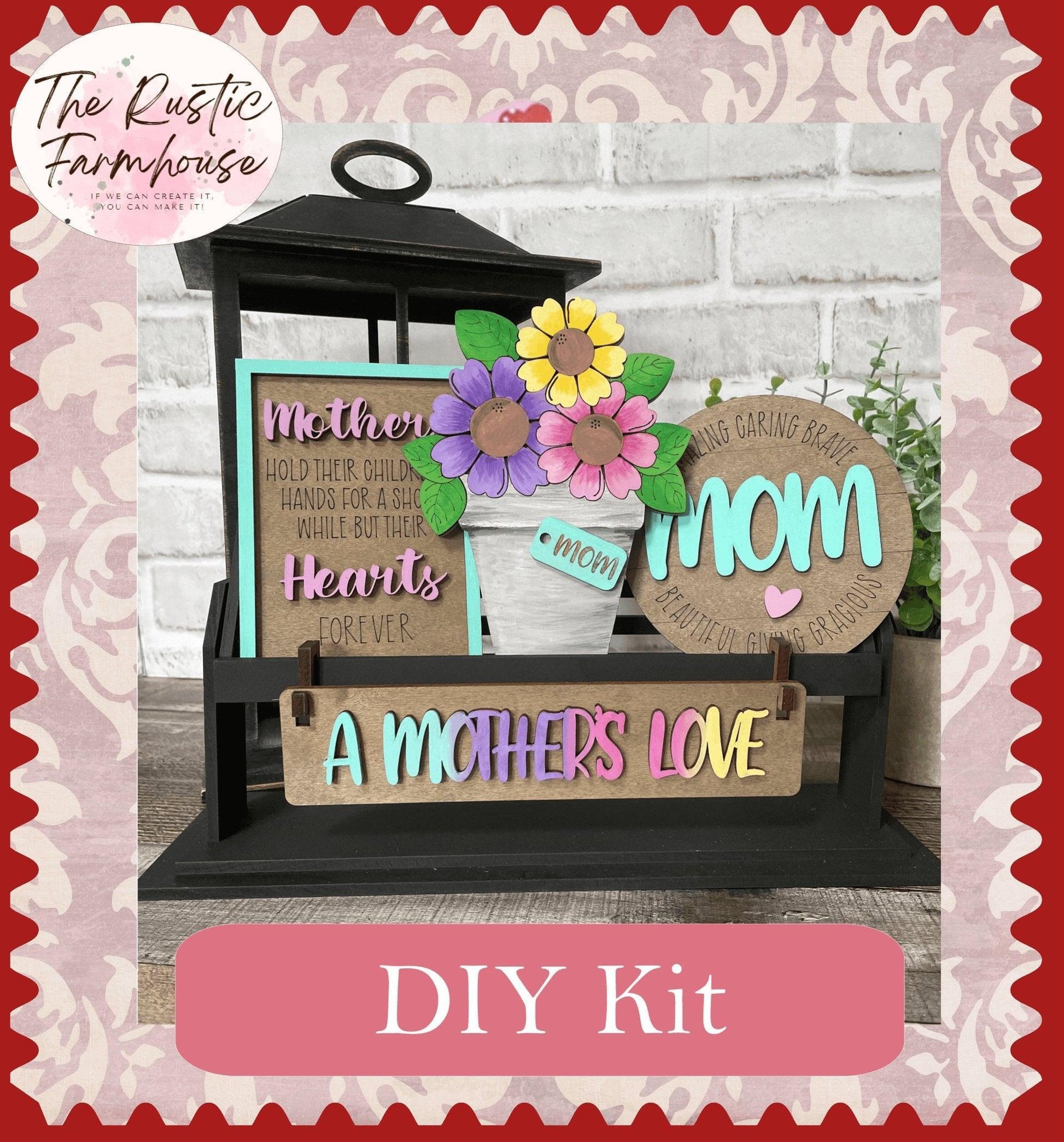 A Mothers Love Wagon Insert Set, Inserts for Interchangeable Wagon Shelf Sitter; Seasonal Decor, Mantle Decor, Farmhouse Decor DIY - RusticFarmhouseDecor