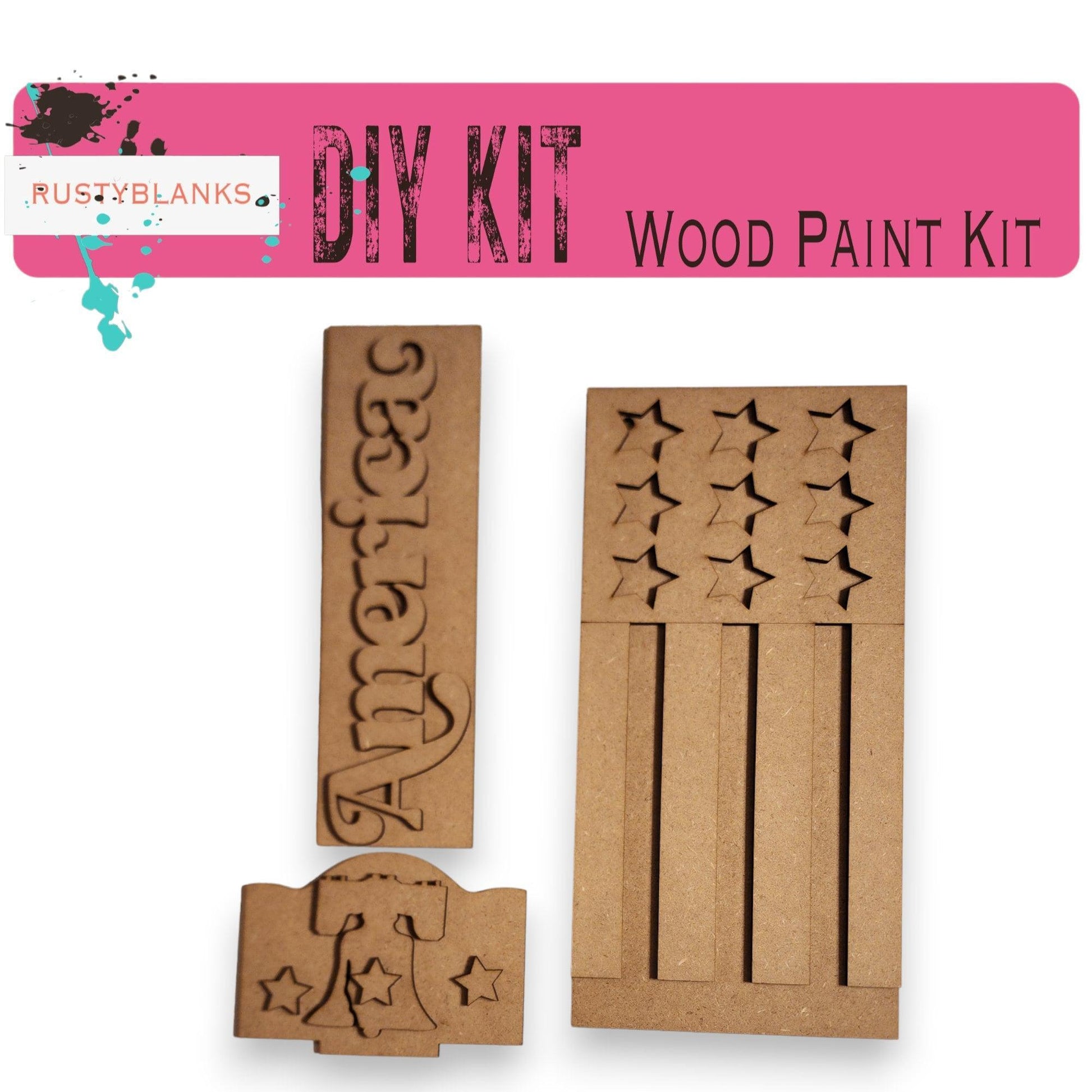 America Patriotic Insert for Mini Interchangeable Posts - RusticFarmhouseDecor