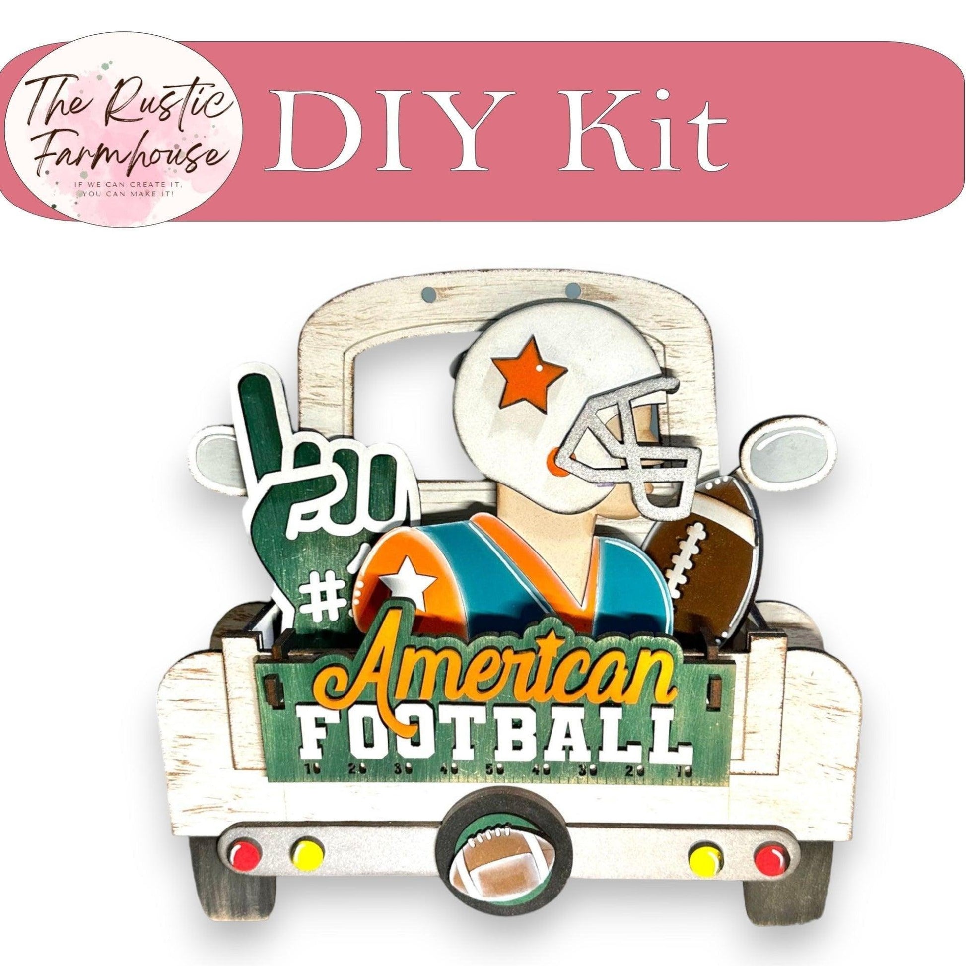 American Football Insert - DIY Interchangeable Inserts - Tiered Tray Deco - RusticFarmhouseDecor