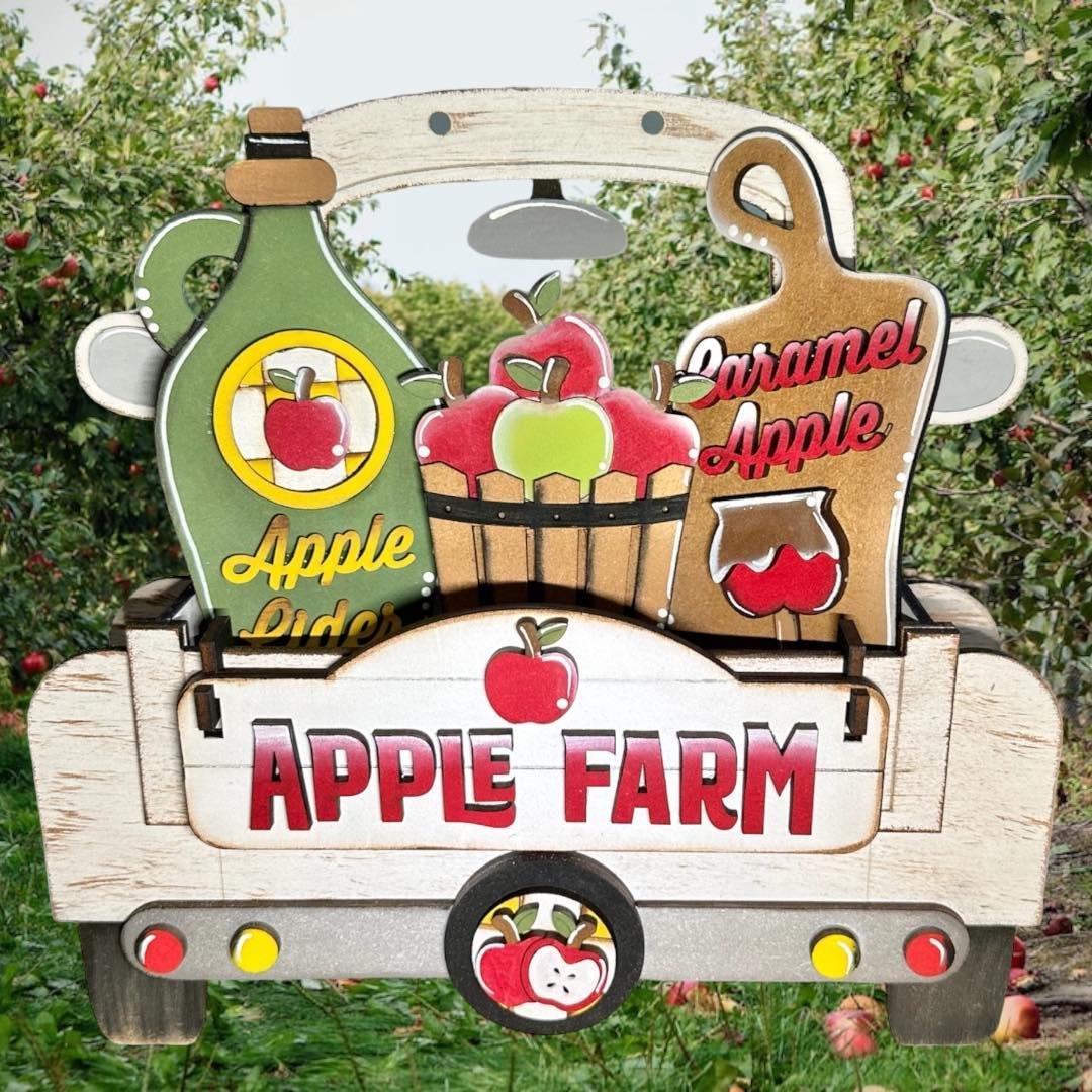 Apple Farm Insert - DIY Interchangeable Inserts - Tiered Tray Deco - RusticFarmhouseDecor