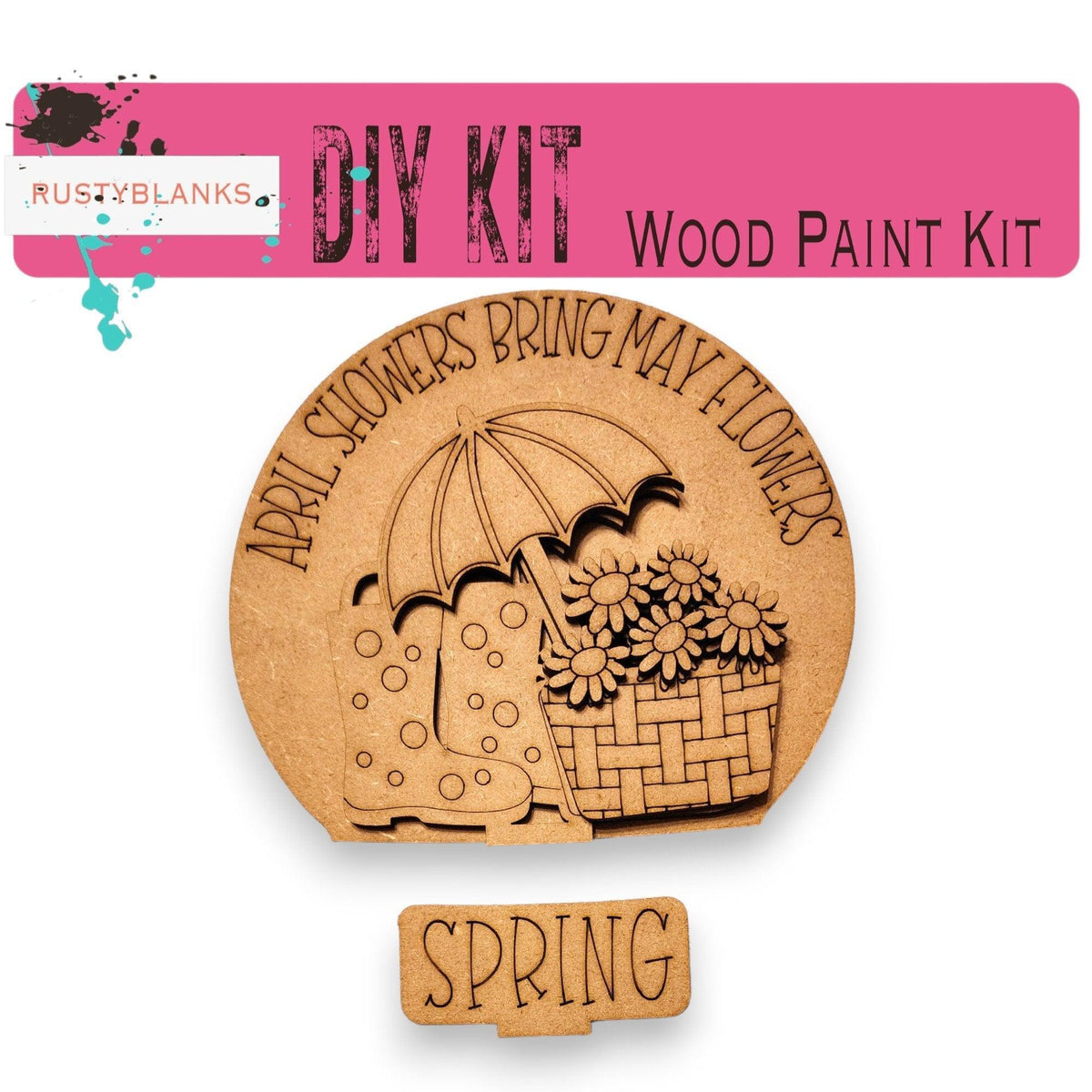 April Showers Spring Insert for Snow Globe DIY Interchangeable Decor, Gift for Her - RusticFarmhouseDecor