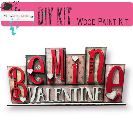Be Mine Valentine Block Shelf Sitter , DIY Holiday Decor - RusticFarmhouseDecor