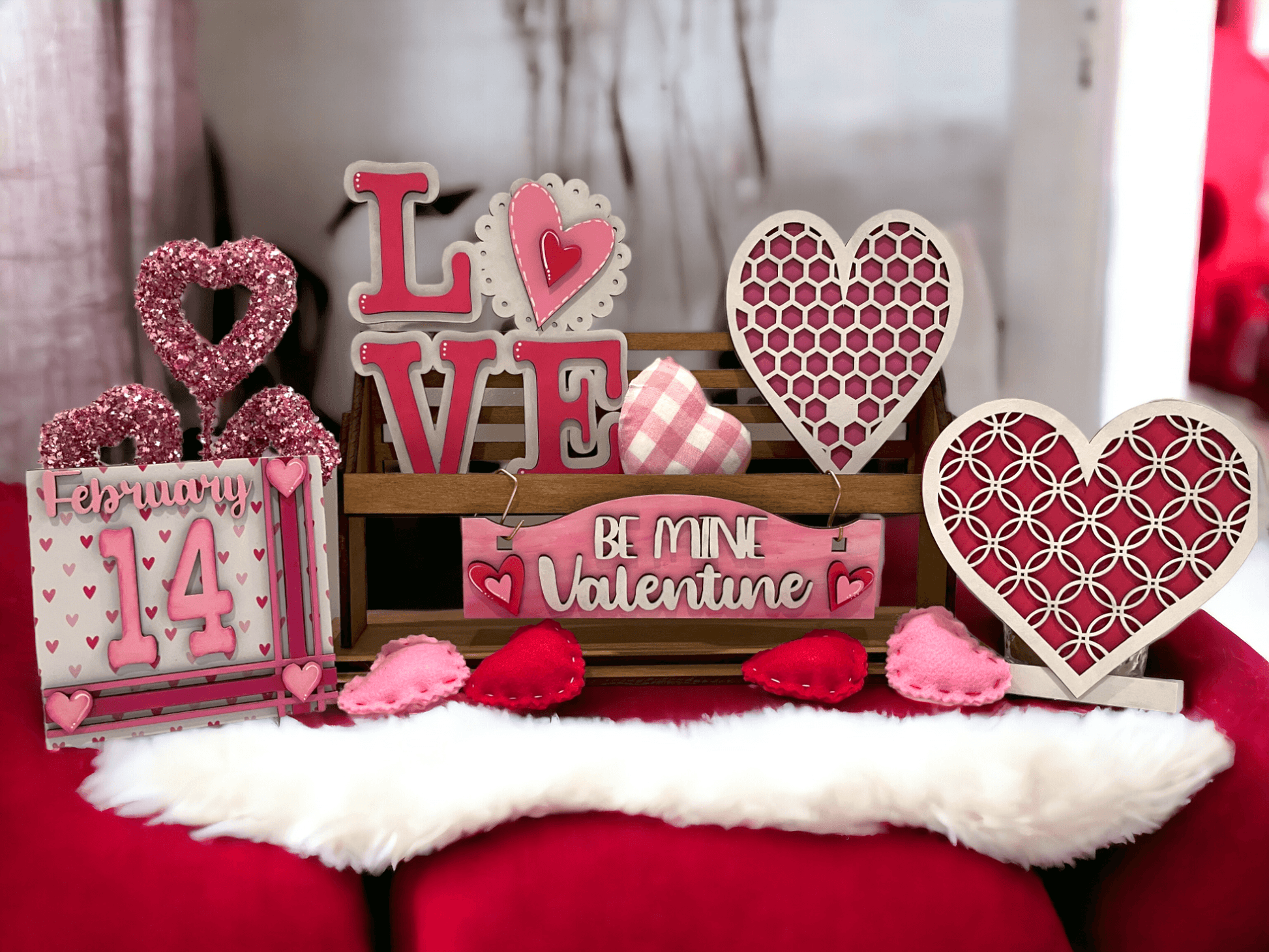 Be Mine Valentine for our Interchangeable Inserts for our Window or House DIY Kit - RusticFarmhouseDecor