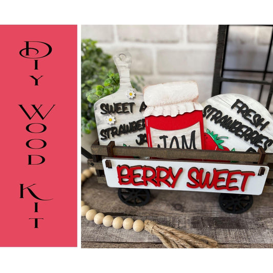 Berry Sweet Wagon Insert set - RusticFarmhouseDecor