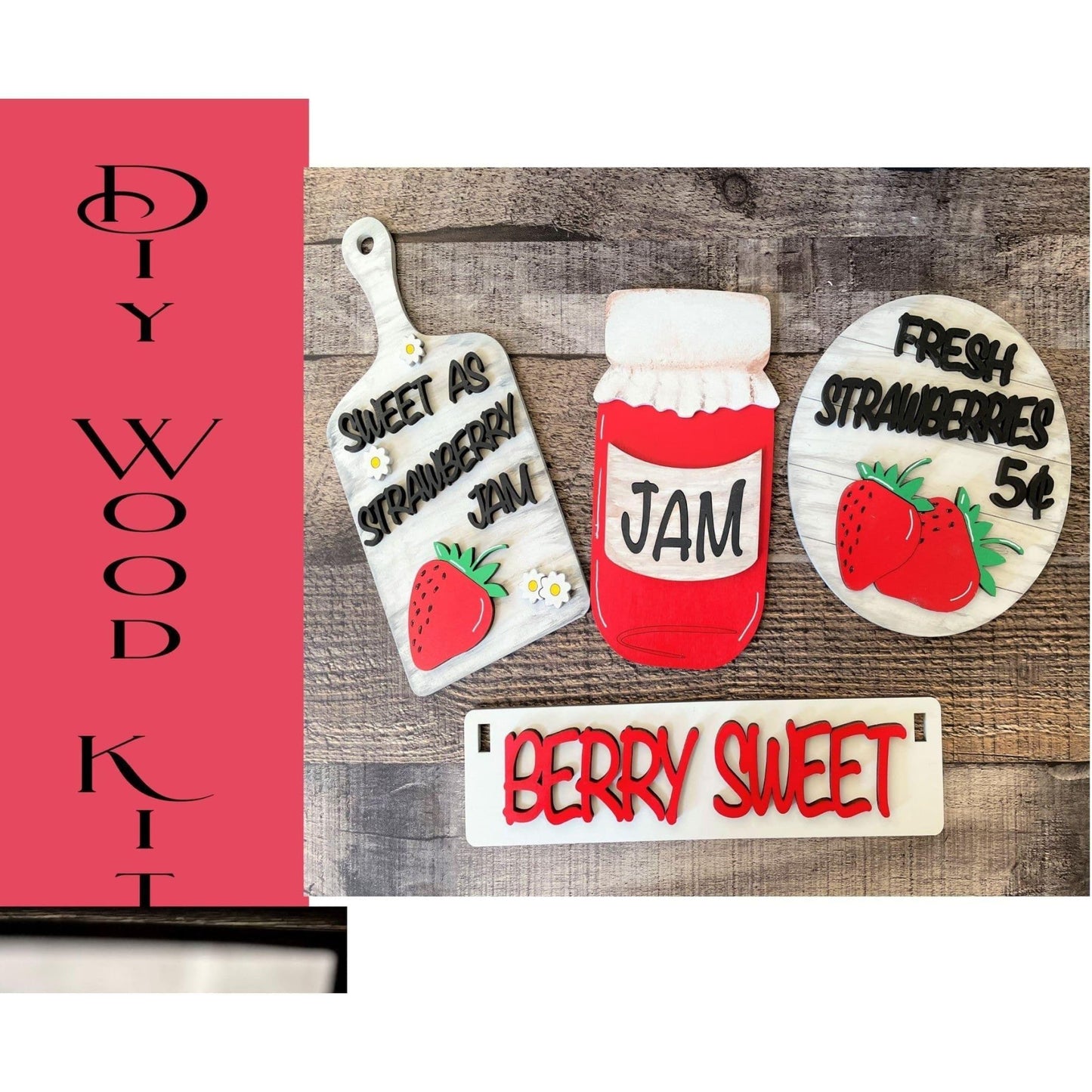 Berry Sweet Wagon Insert set - RusticFarmhouseDecor