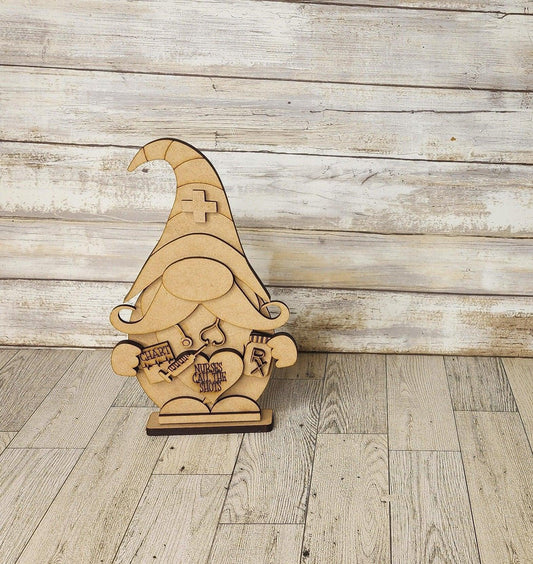 Boy Nurse/Doctor Gnome Shelf Sitter, DIY Gnome kit, Tiered Tray Decor - RusticFarmhouseDecor