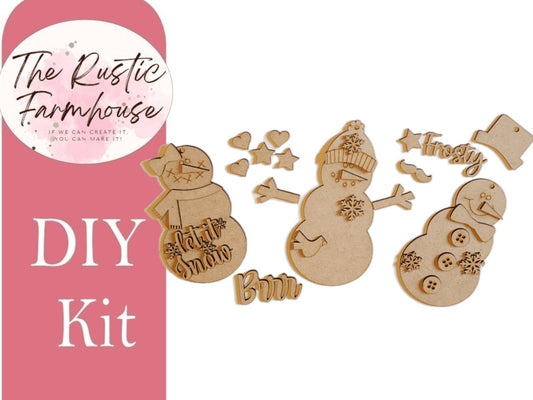 Build a Snowman, Christmas Kids Craft, Kids Pop-Out Kit, DIY Kids Craft, DIY Craft, Snowman Kid Craft, Children Craft Gift - RusticFarmhouseDecor