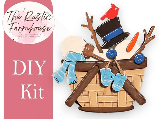 Build a Snowman Insert for the Interchangeable Flower Basket - RusticFarmhouseDecor