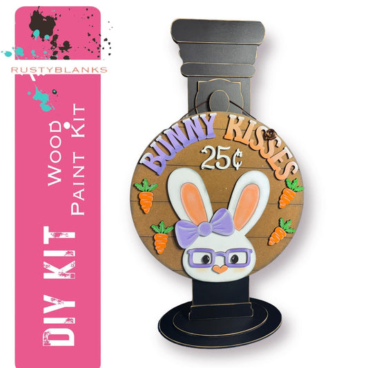 Bunny Kisses Easter Door Hanger, Unfinished DIY Wood Kit, Blanks to Decorate Home Decor, Easter DIY Door Hanger - RusticFarmhouseDecor
