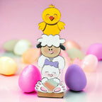 Bunny Lamb and Chick Easter Stacked Shelf Sitter - RusticFarmhouseDecor