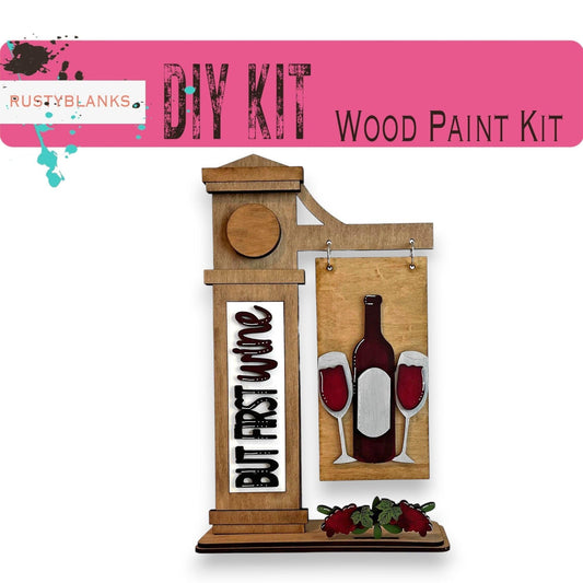 But First Wine Insert for Mini Interchangeable Posts - RusticFarmhouseDecor
