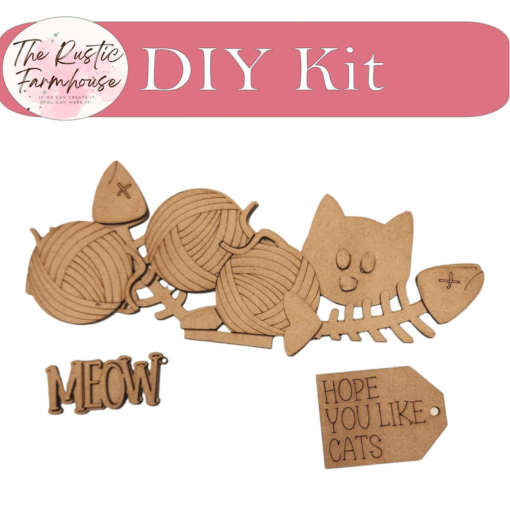 Cat Lovers insert for the Interchangeable Flower Basket Decor - Wood Blank for Painting - Inserts for Basket - RusticFarmhouseDecor