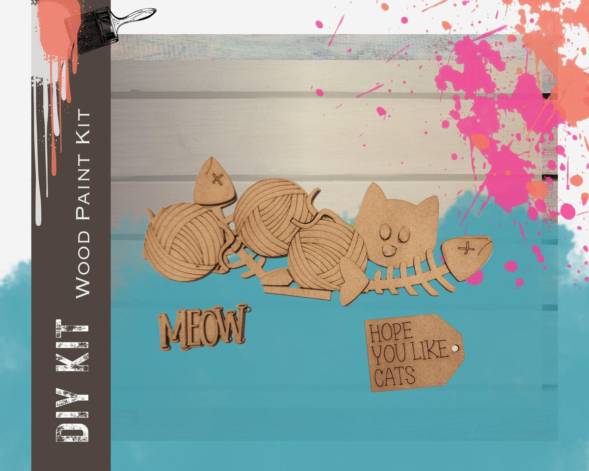 Cat Lovers insert for the Interchangeable Flower Basket Decor - Wood Blank for Painting - Inserts for Basket - RusticFarmhouseDecor
