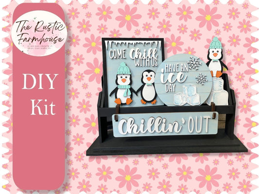 Chillin Out Insert for Wagon or Raised Shelf Sitter, Unfinished DIY Wood Kit, Blanks to Decorate Home Decor, DIY Wagon - RusticFarmhouseDecor