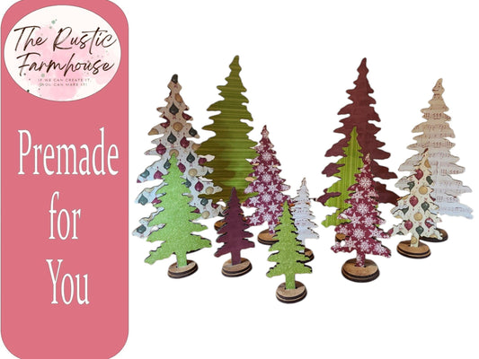 Christmas Free Standing Pine Trees, Available in 5 Sizes - RusticFarmhouseDecor