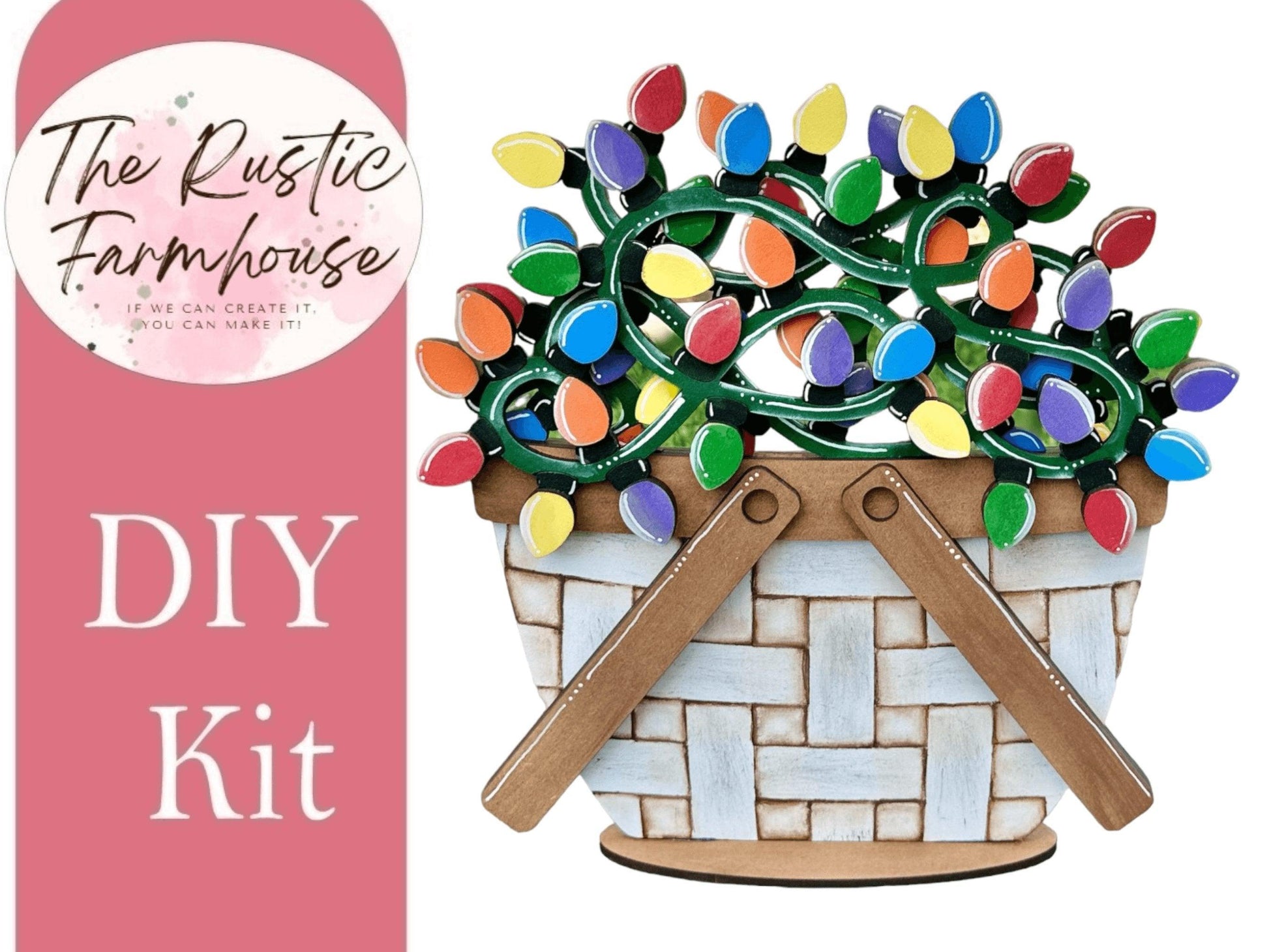 Christmas Lights Insert for the Interchangeable Flower Basket - RusticFarmhouseDecor