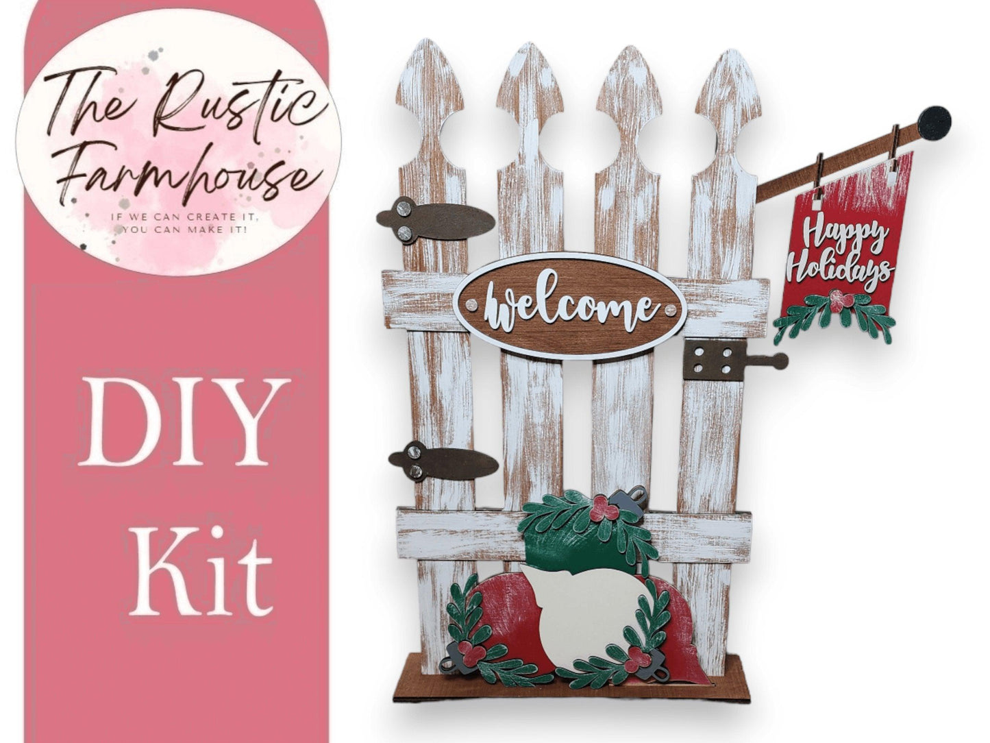 Christmas Ornament Add Ons for our Large Interchangeable Fence or Post - RusticFarmhouseDecor