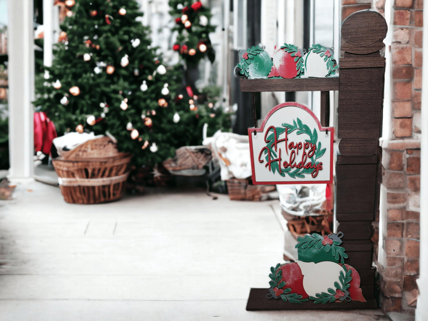 Christmas Ornament Add Ons for our Large Interchangeable Fence or Post - RusticFarmhouseDecor