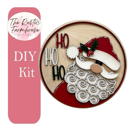 Christmas Santa HO HO HO Door Hanger - RusticFarmhouseDecor