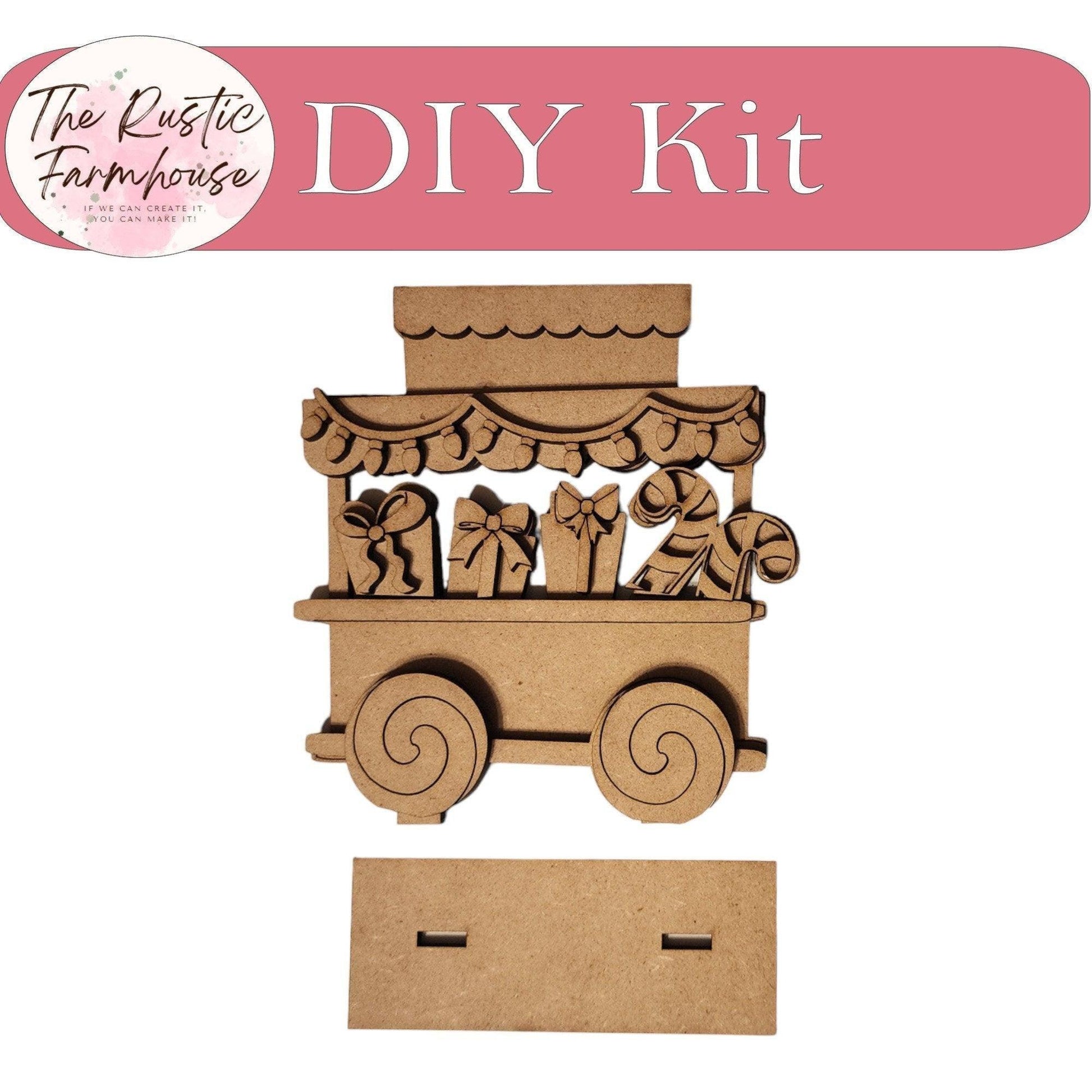 Christmas Train - DIY Wood Blank Paint Kit - RusticFarmhouseDecor