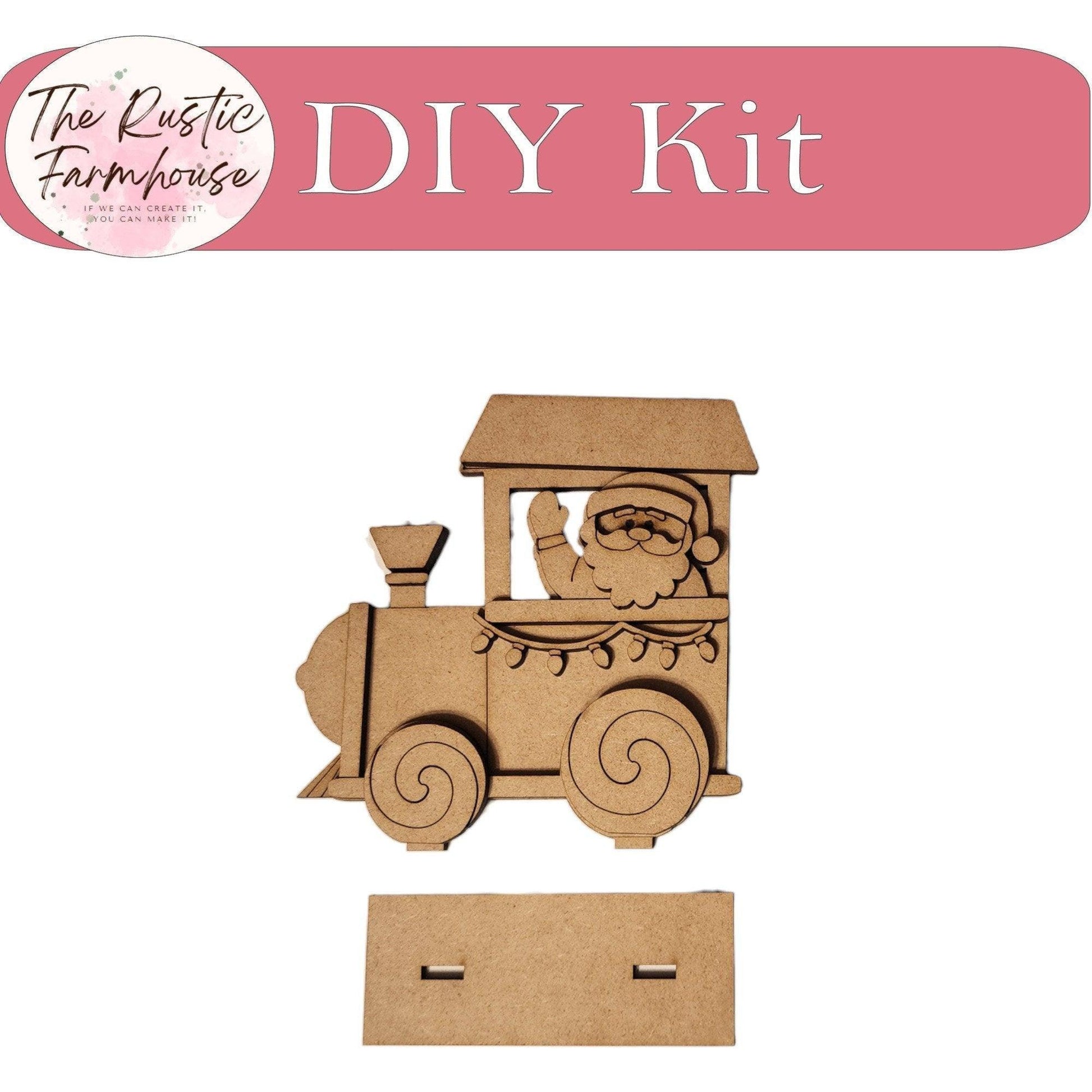 Christmas Train - DIY Wood Blank Paint Kit - RusticFarmhouseDecor