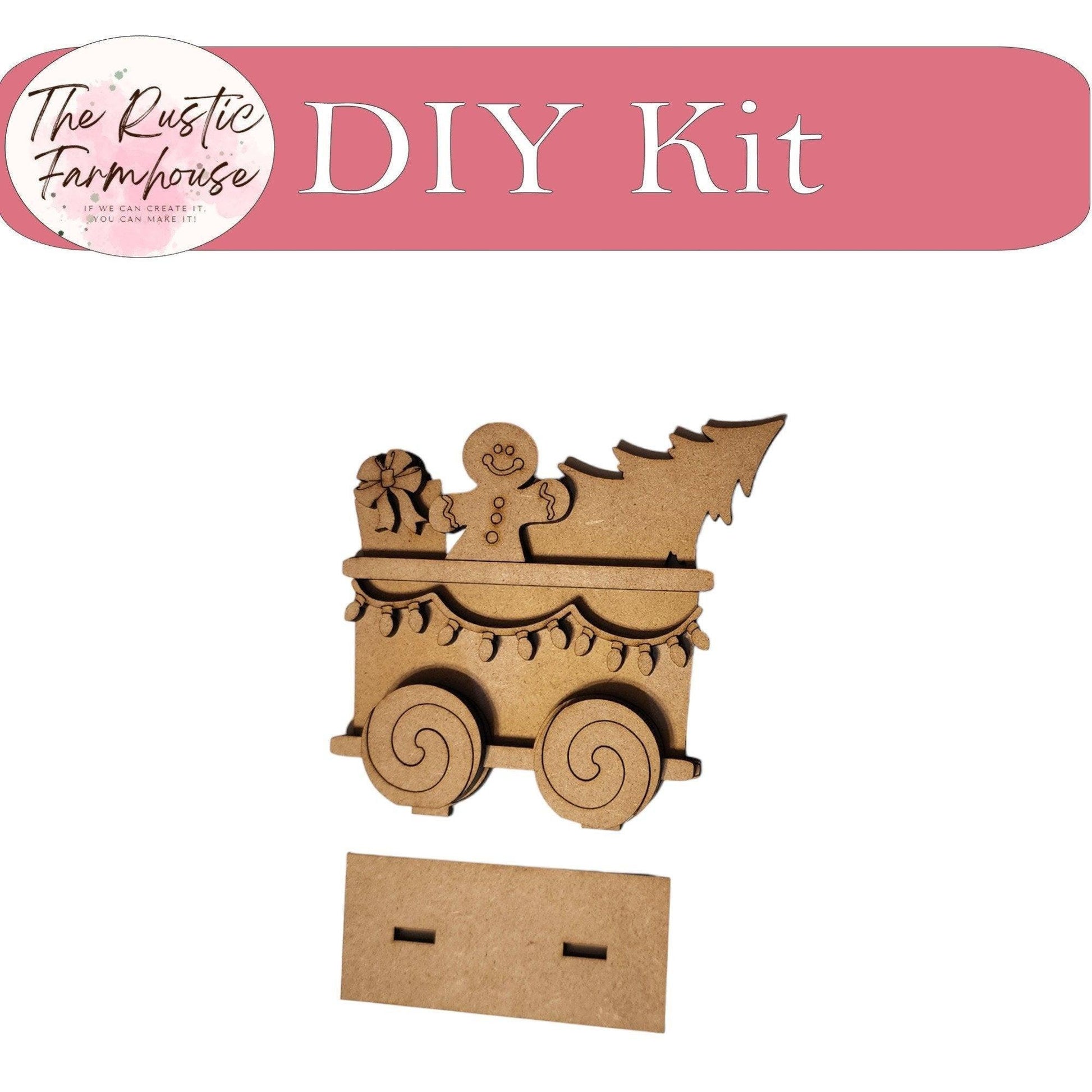 Christmas Train - DIY Wood Blank Paint Kit - RusticFarmhouseDecor