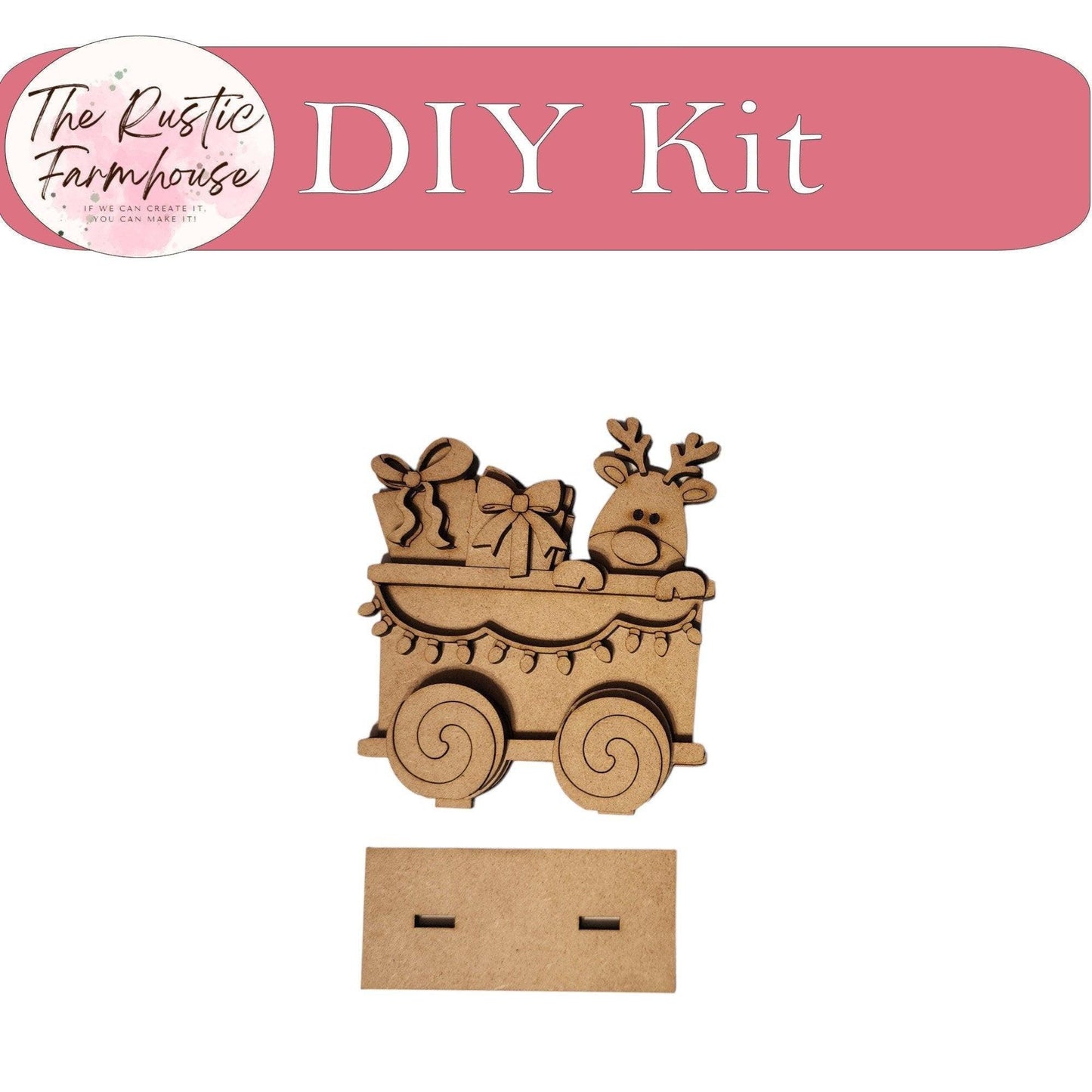 Christmas Train - DIY Wood Blank Paint Kit - RusticFarmhouseDecor