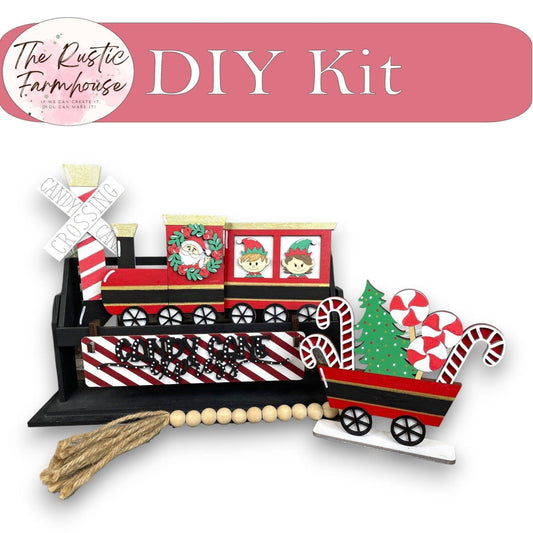 Christmas Train Interchangeable for Wagon or Raised Shelf Sitter DIY Kit - RusticFarmhouseDecor