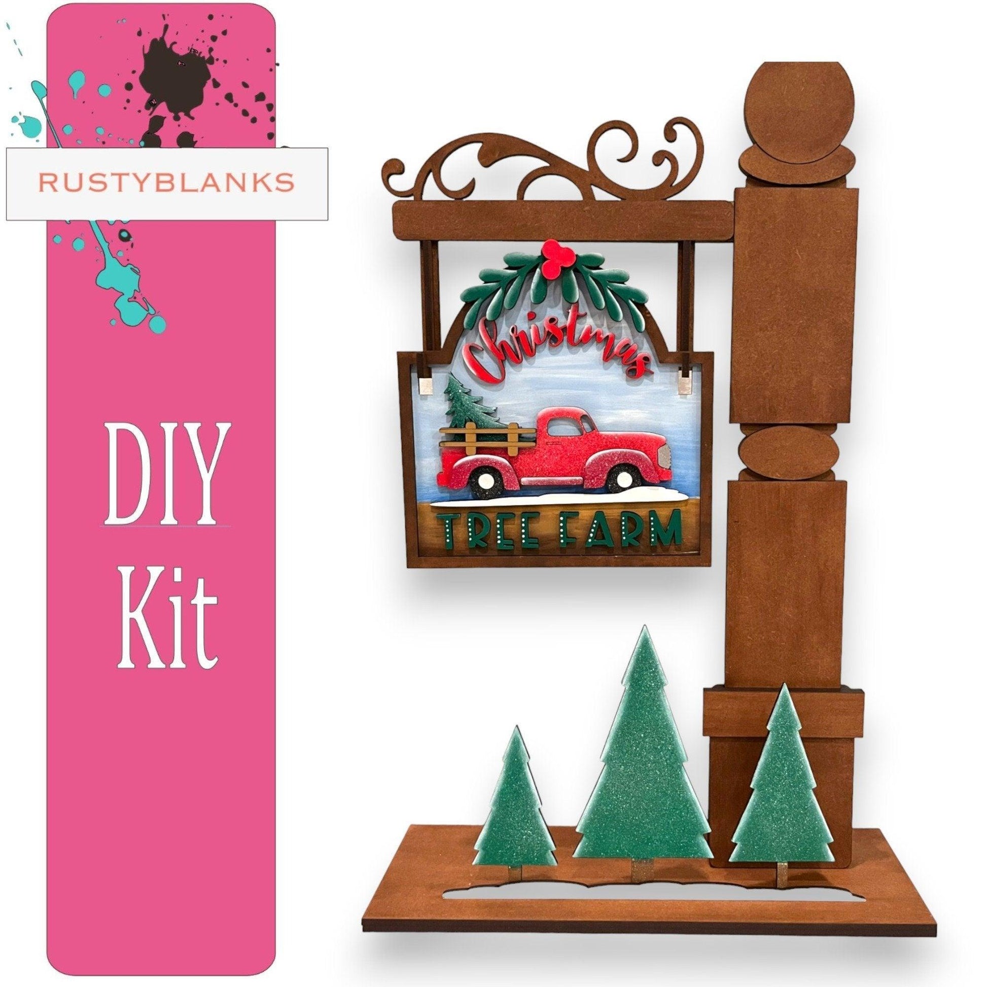 Christmas Tree Farm Sign and Inserts for the Mini Interchangeable Posts or Fence - RusticFarmhouseDecor