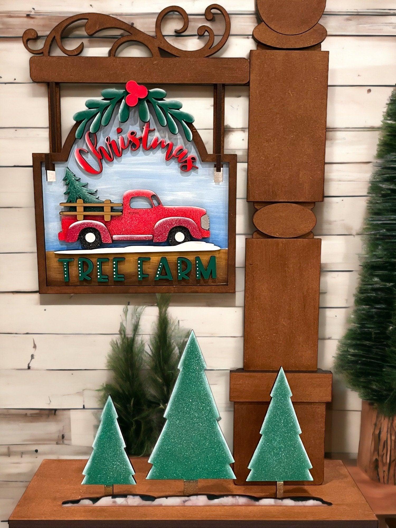 Christmas Tree Farm Sign and Inserts for the Mini Interchangeable Posts or Fence - RusticFarmhouseDecor