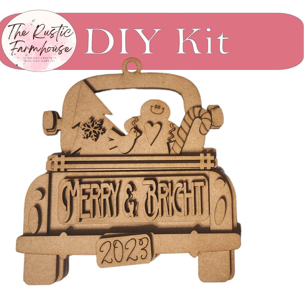 Christmas Truck Ornaments, Ten Differnt Designs, DIY Farmhouse Truck Ornament, Christmas Tree Ornaments DIY - RusticFarmhouseDecor