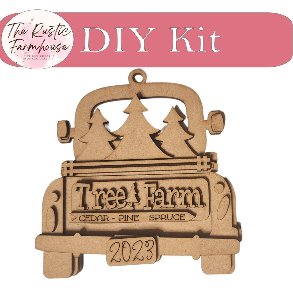 Christmas Truck Ornaments, Ten Differnt Designs, DIY Farmhouse Truck Ornament, Christmas Tree Ornaments DIY - RusticFarmhouseDecor