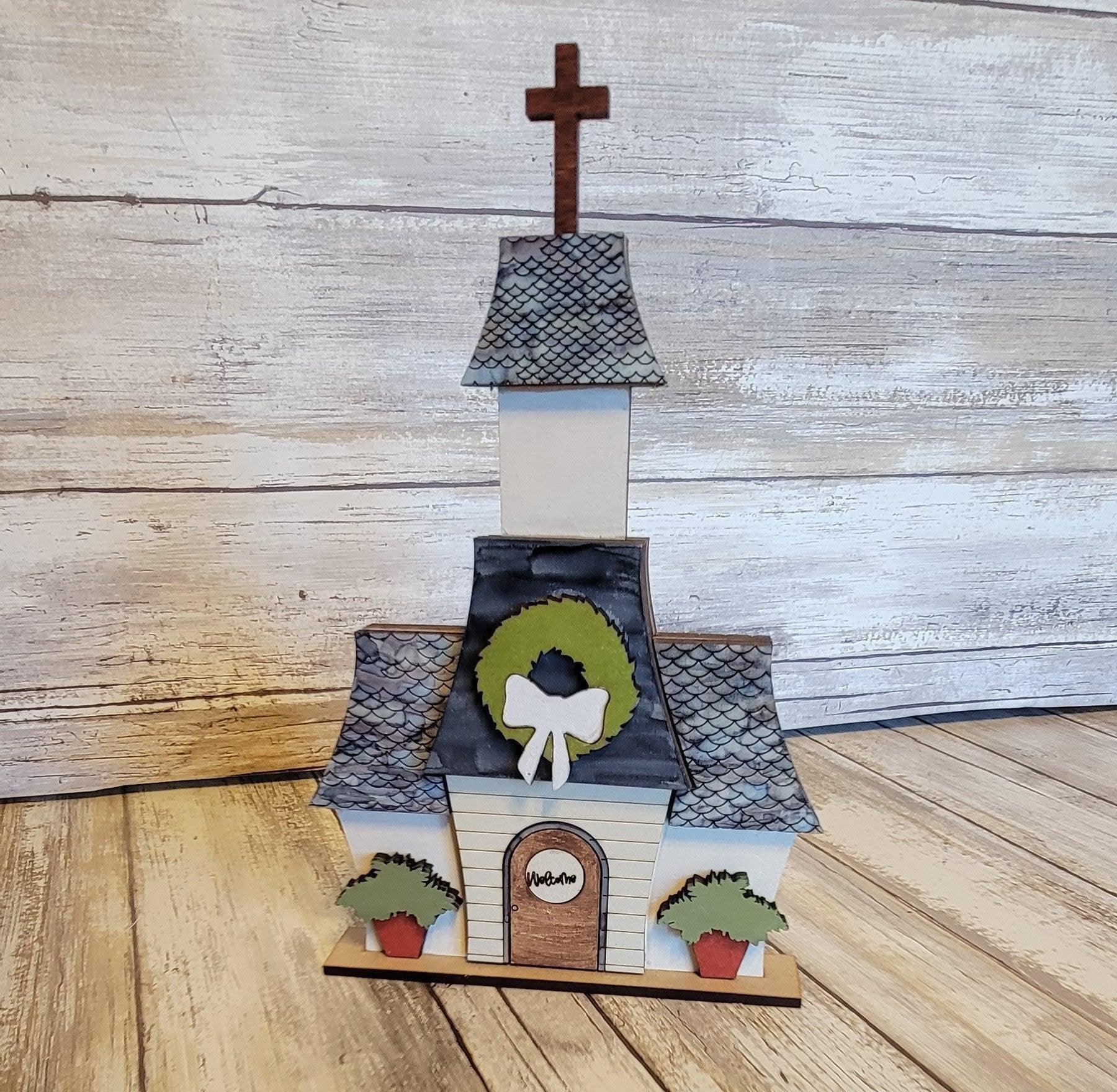 Christmas Village Church DIY - RusticFarmhouseDecor