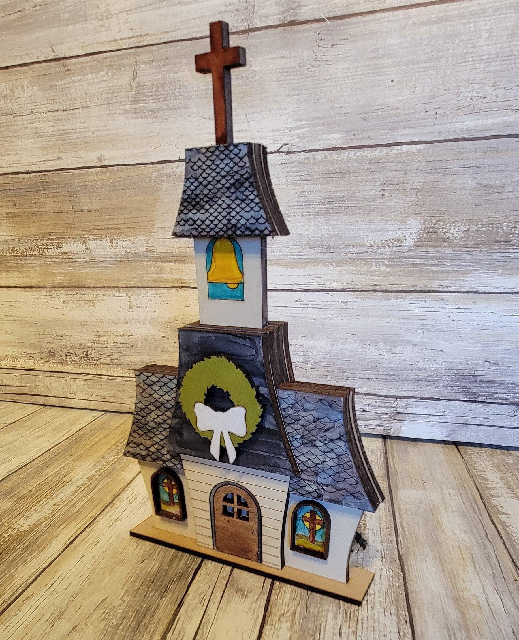 Christmas Village Church DIY - RusticFarmhouseDecor