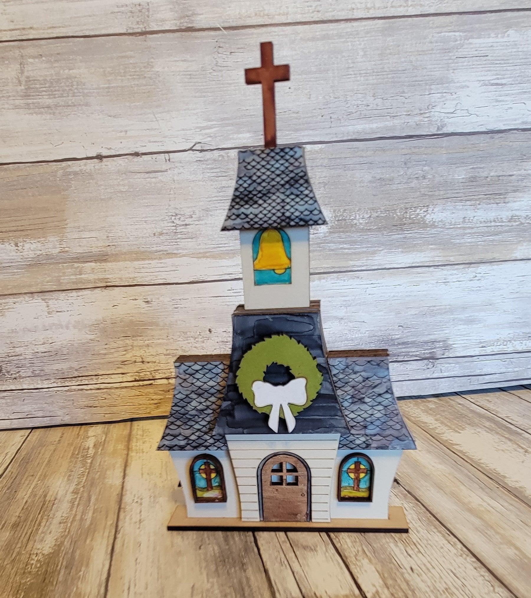 Christmas Village Church DIY - RusticFarmhouseDecor