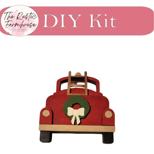 Christmas Village Fire Truck Shelf Sitter - RusticFarmhouseDecor