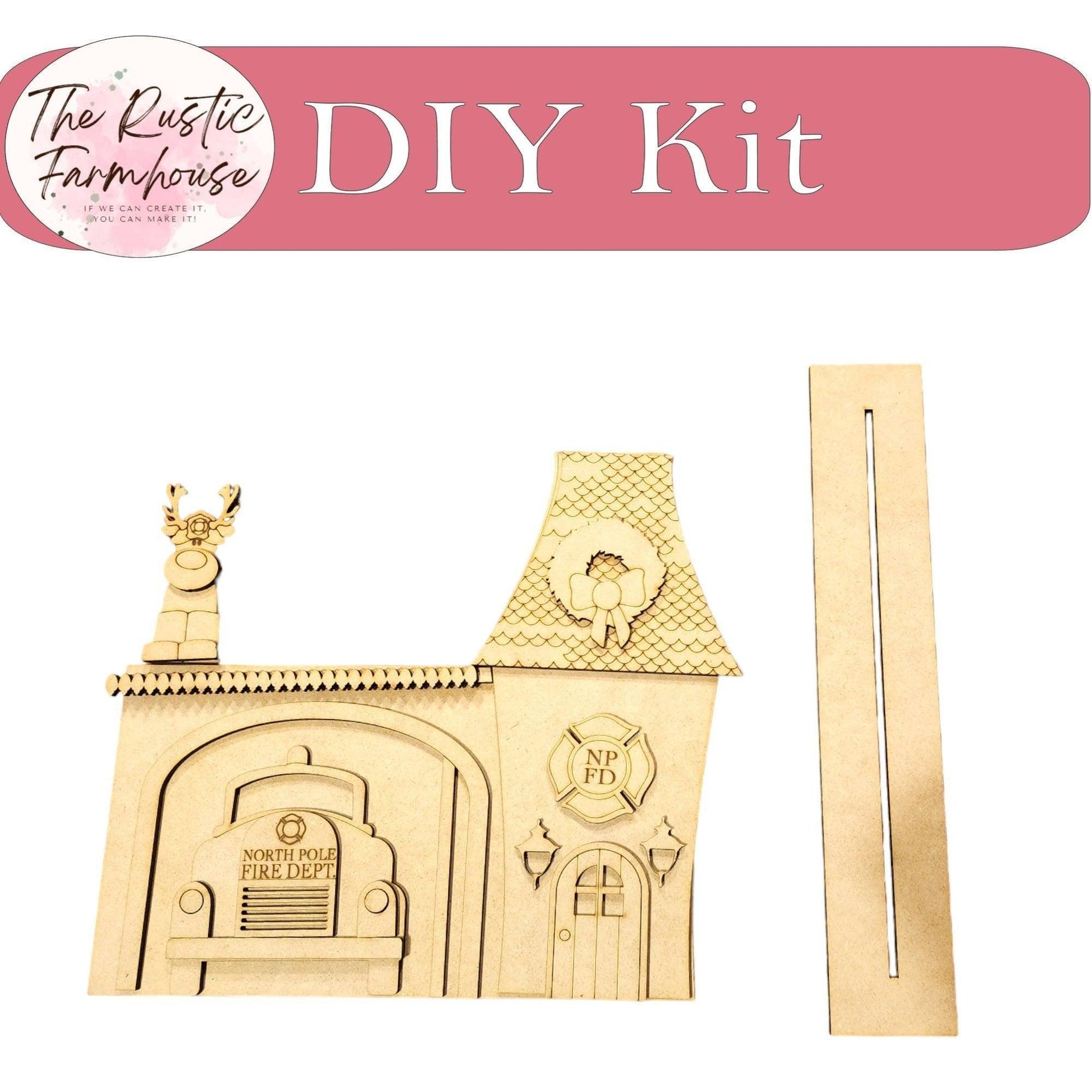 Christmas Village Firehouse DIY - RusticFarmhouseDecor