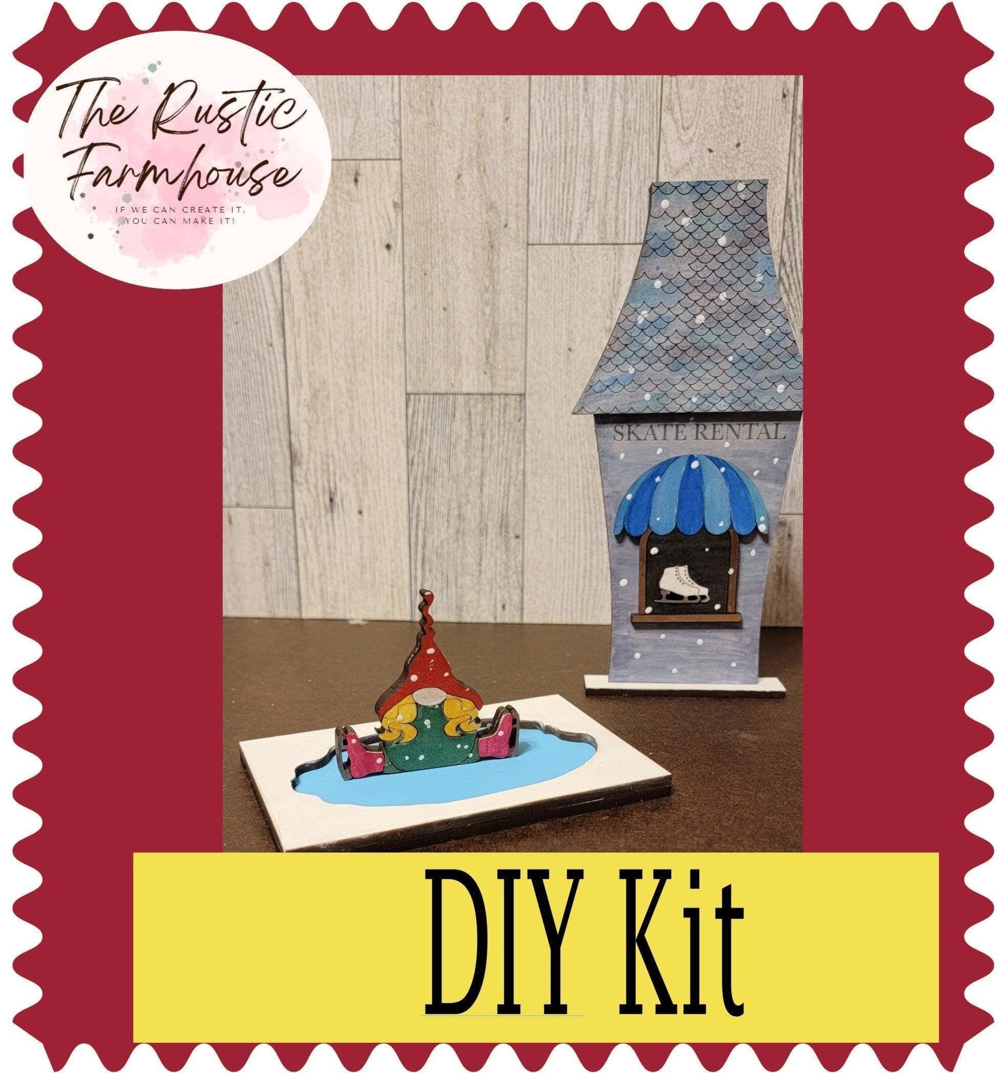 Christmas Village Ice Skating Rink with Elves DIY - RusticFarmhouseDecor