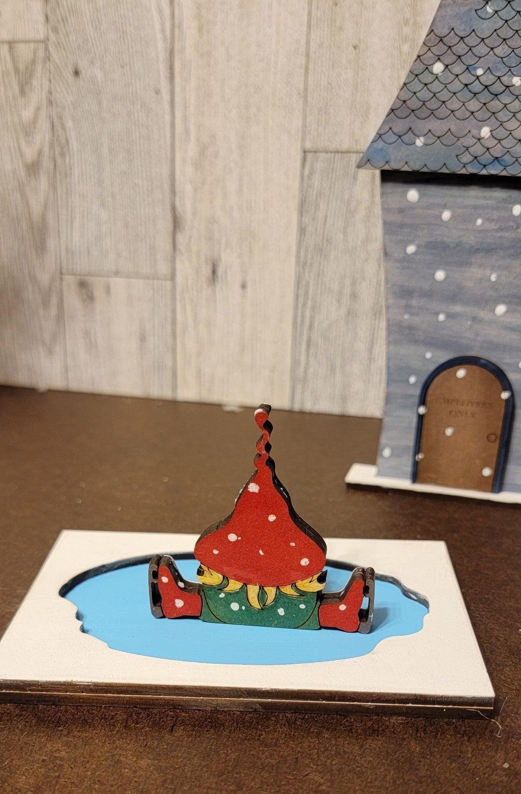 Christmas Village Ice Skating Rink with Elves DIY - RusticFarmhouseDecor