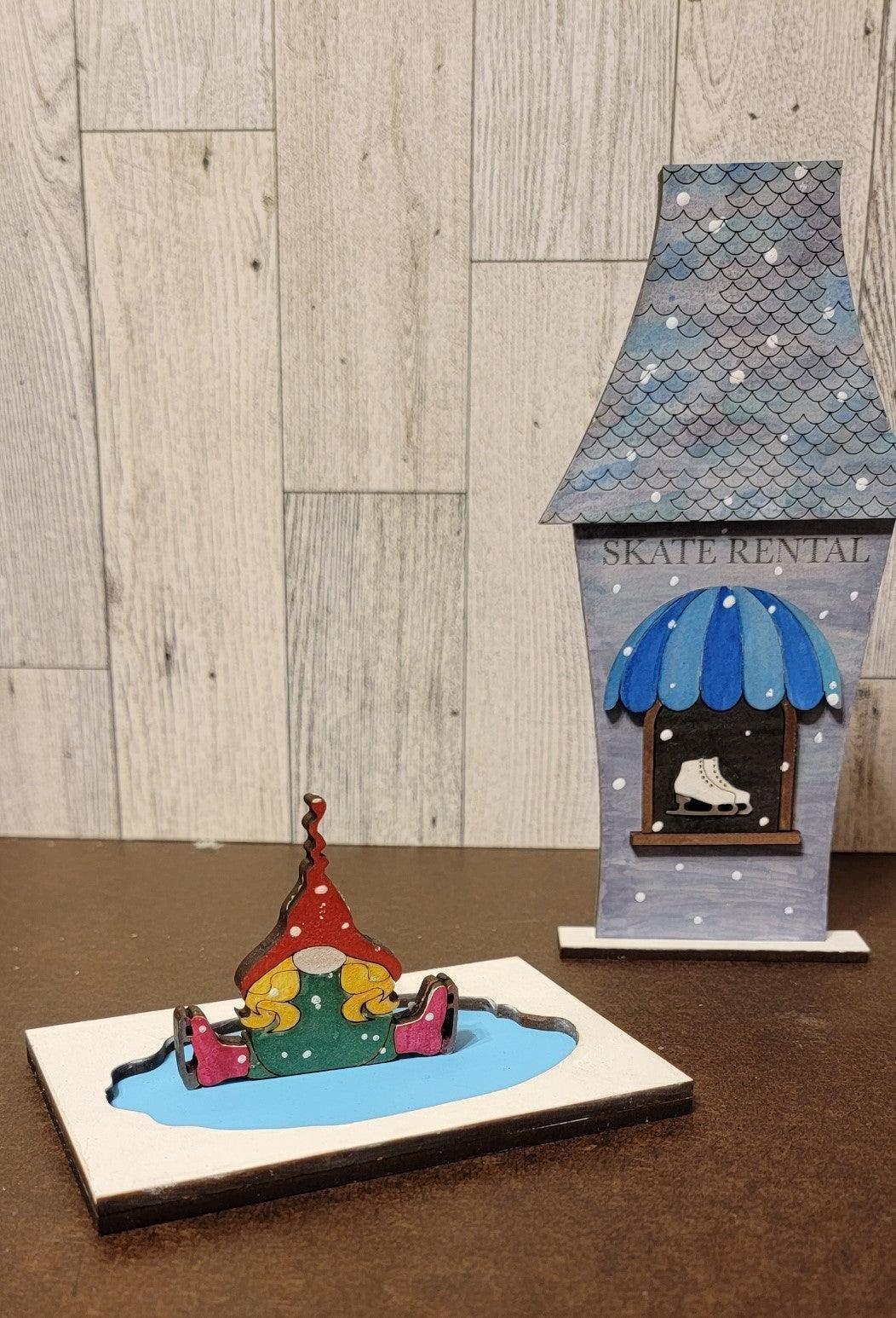 Christmas Village Ice Skating Rink with Elves DIY - RusticFarmhouseDecor