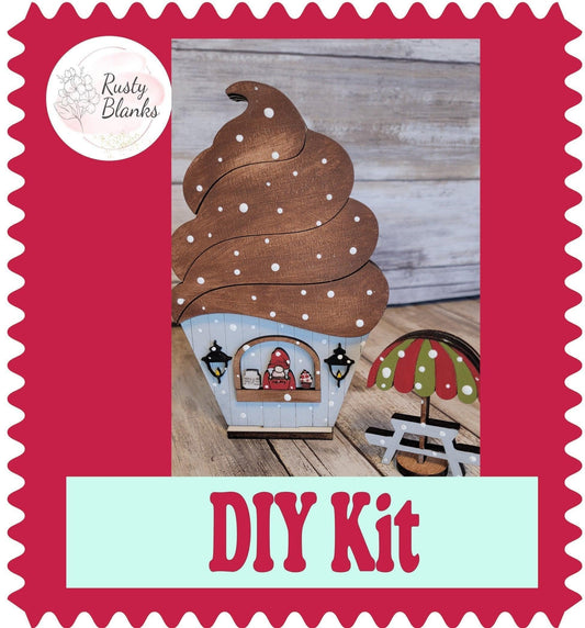Christmas Village Mrs. Claus Cupcakery DIY - RusticFarmhouseDecor