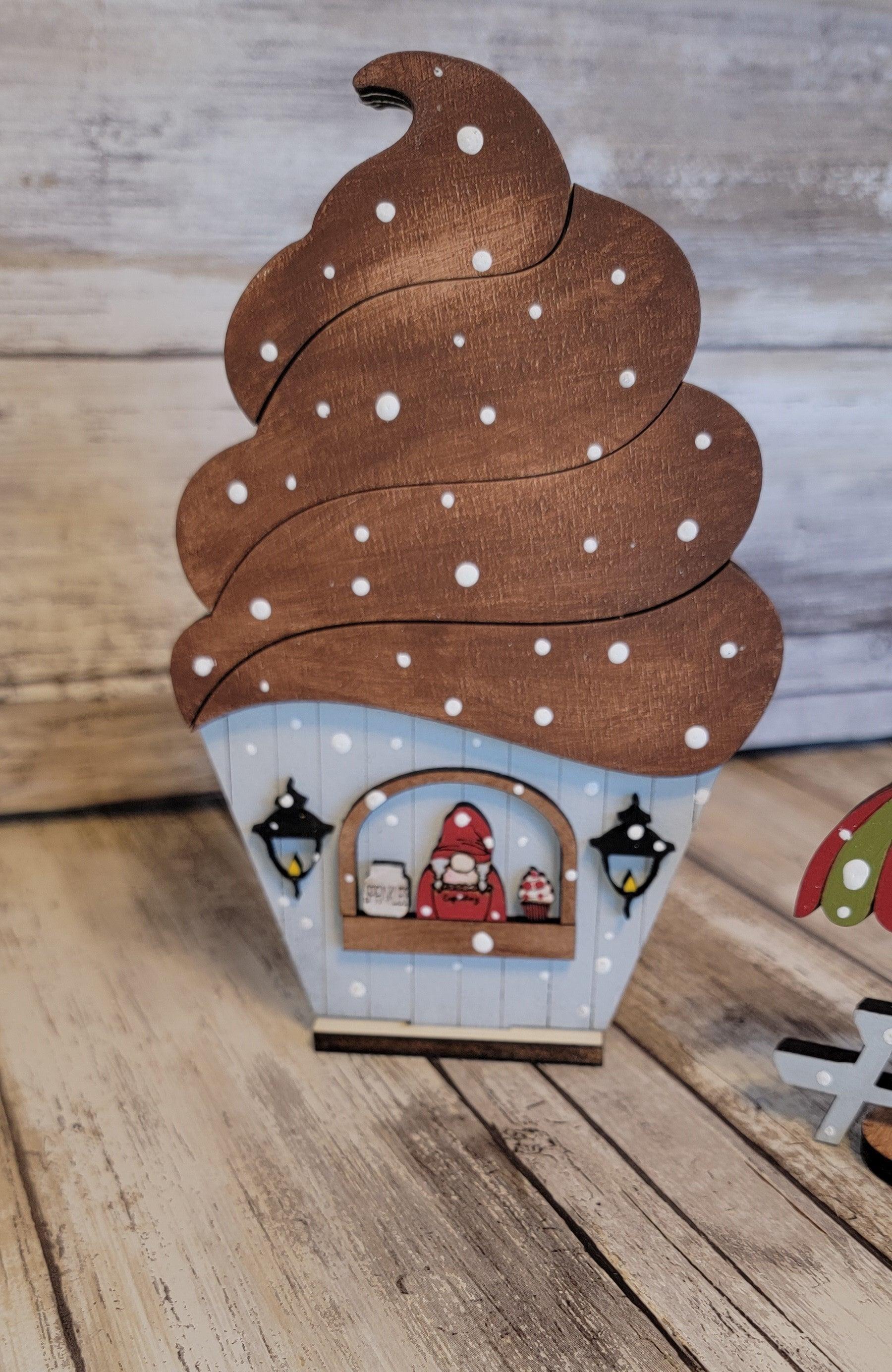 Christmas Village Mrs. Claus Cupcakery DIY - RusticFarmhouseDecor