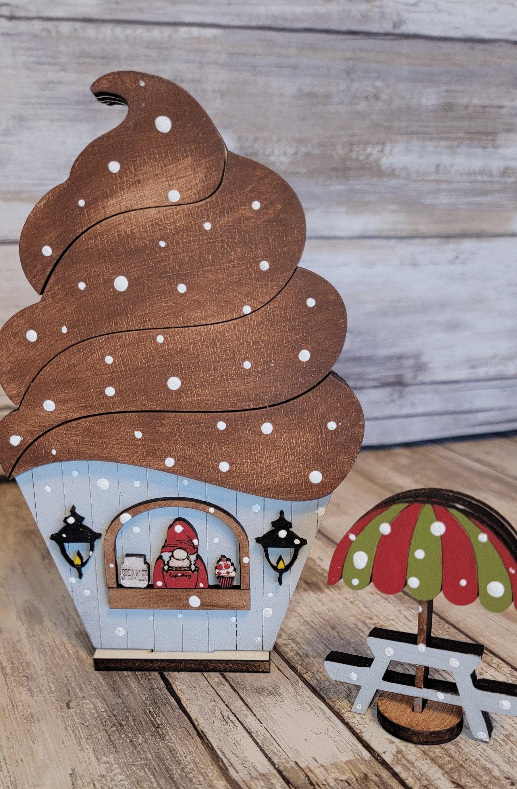 Christmas Village Mrs. Claus Cupcakery DIY - RusticFarmhouseDecor