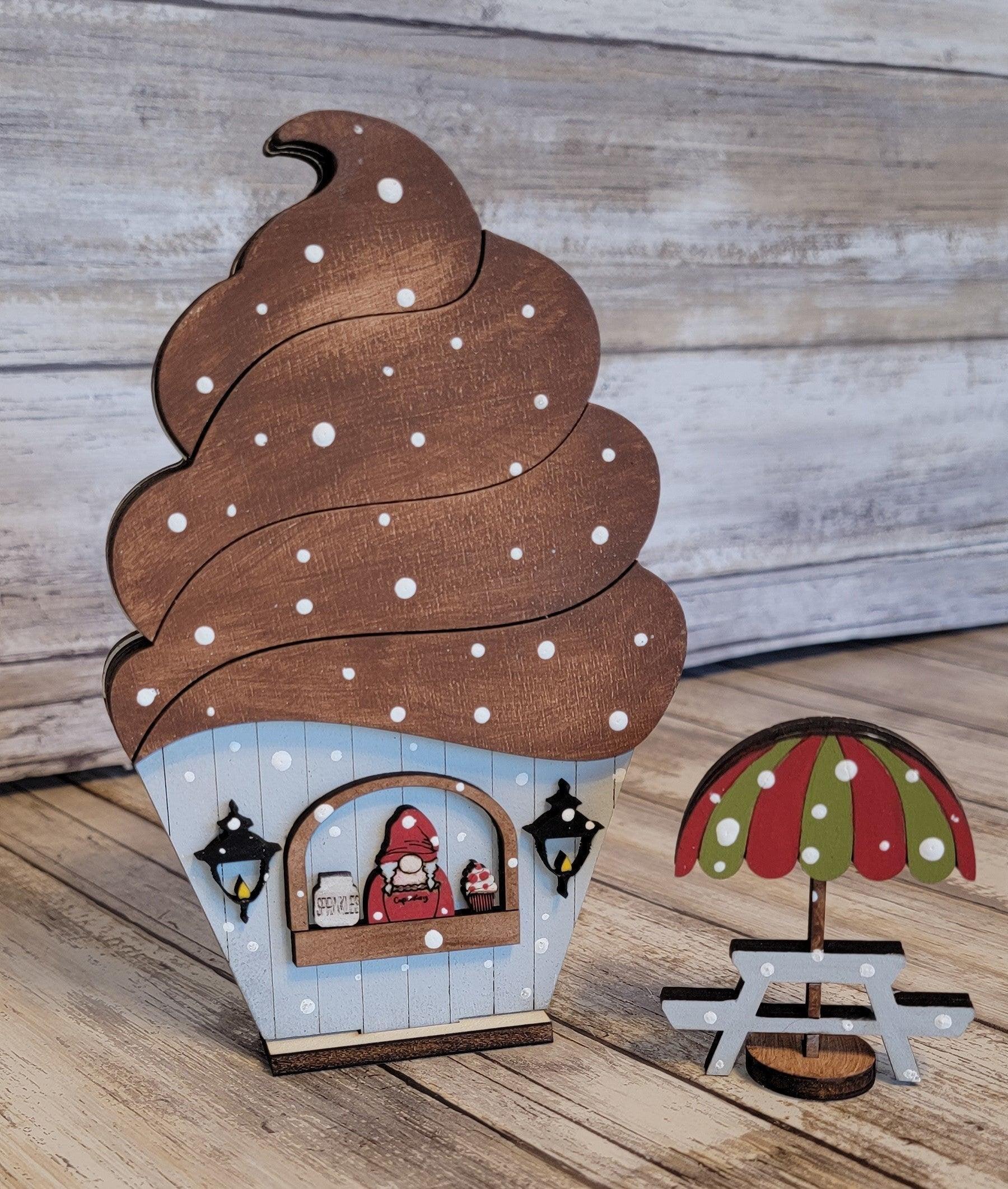 Christmas Village Mrs. Claus Cupcakery DIY - RusticFarmhouseDecor