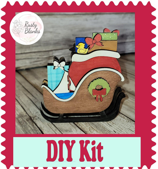 Christmas Village Santa and Sleigh DIY - RusticFarmhouseDecor