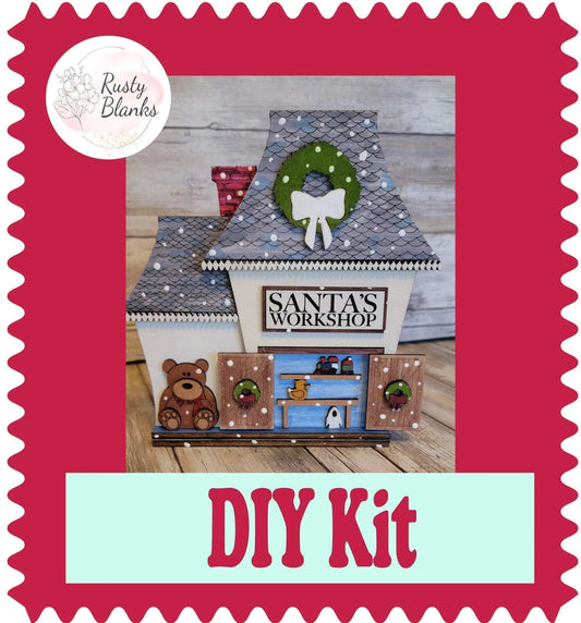 Christmas Village Santa's Workshop DIY - RusticFarmhouseDecor