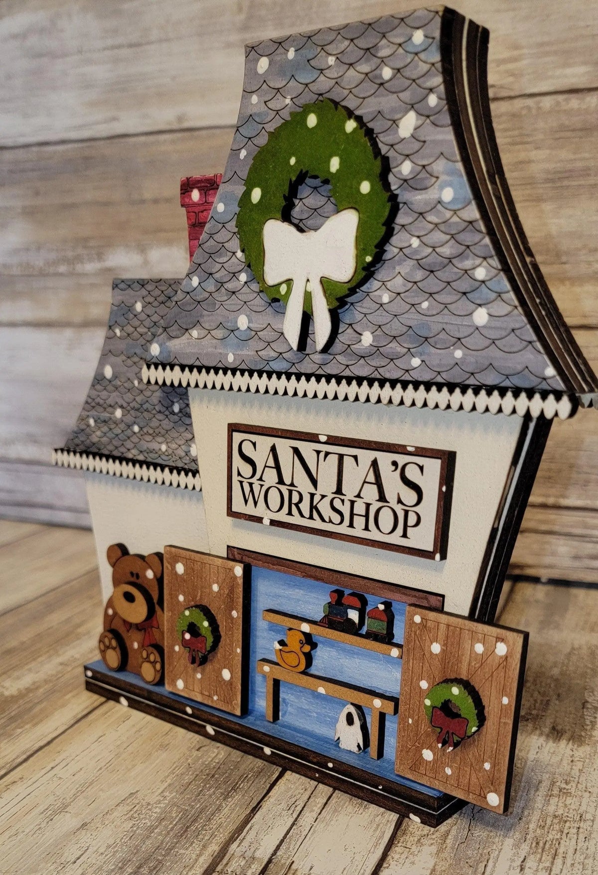 Christmas Village Santa's Workshop DIY - RusticFarmhouseDecor