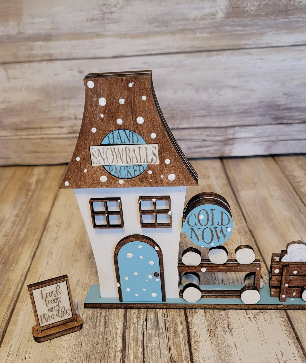 Christmas Village Snowball Factory DIY - RusticFarmhouseDecor