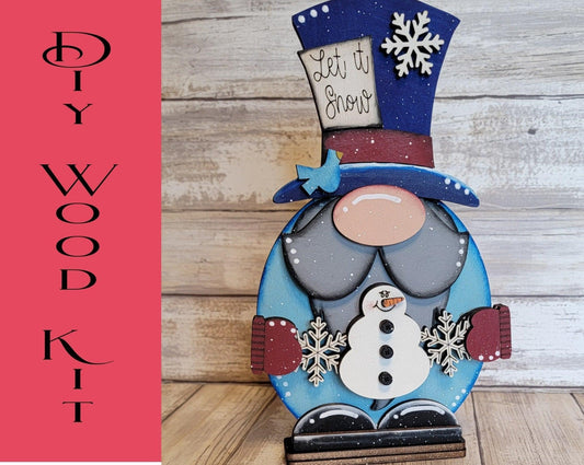 Christmas Winter Gnome with Snowman - RusticFarmhouseDecor
