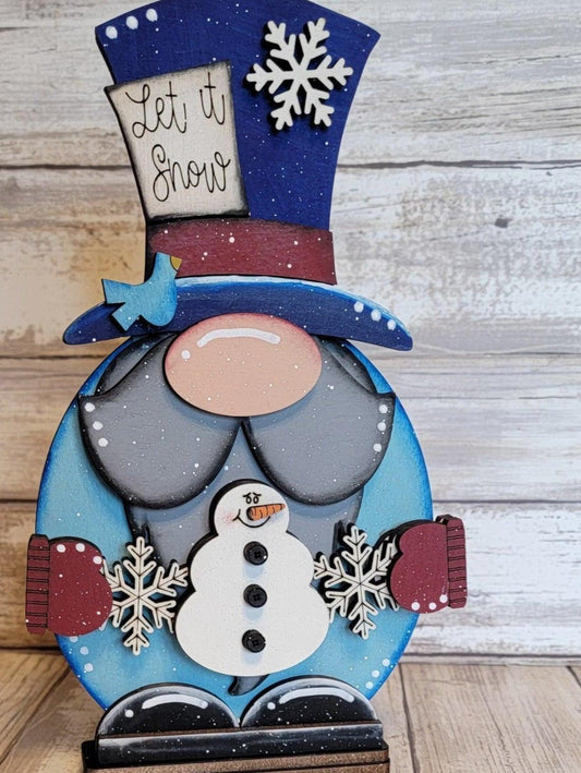 Christmas Winter Gnome with Snowman - RusticFarmhouseDecor